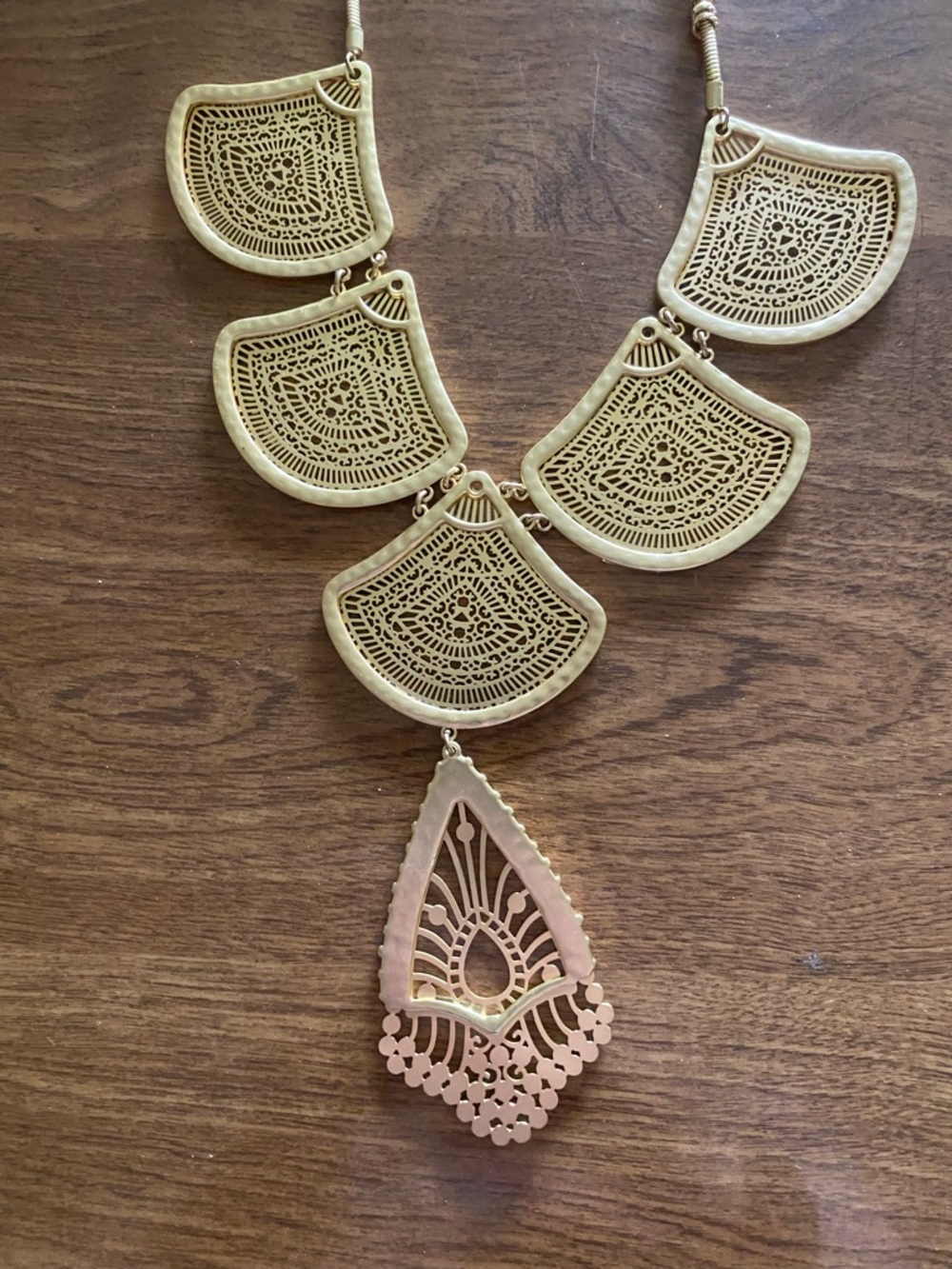 Chico's Gold-Tone Filigree Layered Pendant Necklace